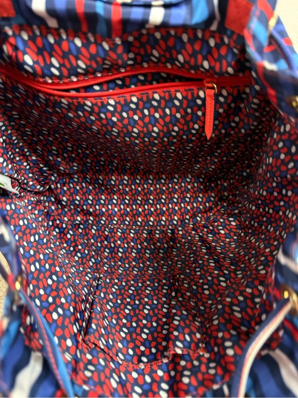 Vera Bradley Striped Blue and Red Women’s Backpack Bag medium